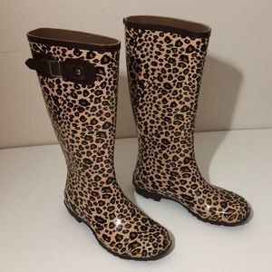 Michael Antonio Cheetah Print Rain Boots